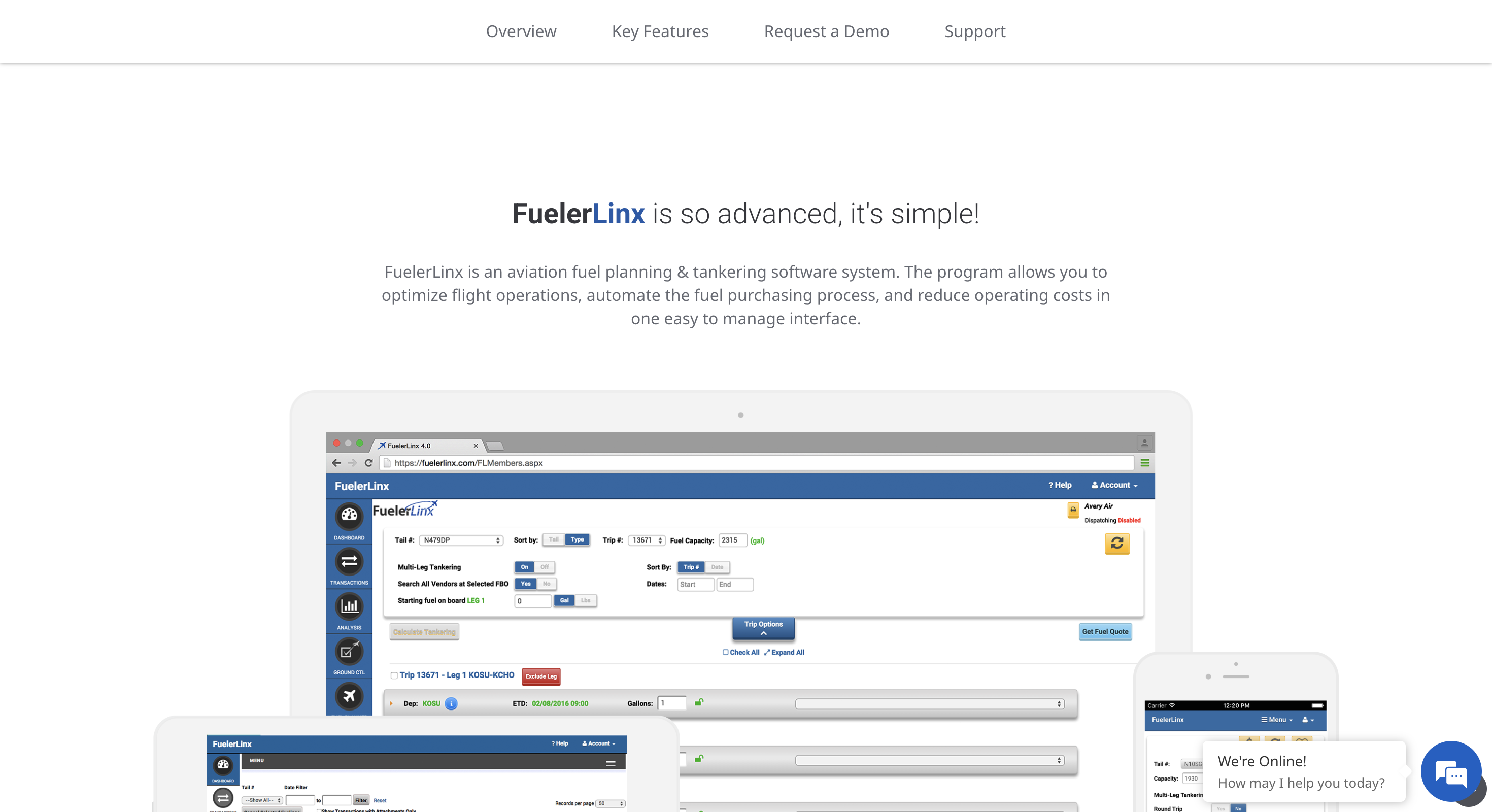 FuelerLinx before redesign